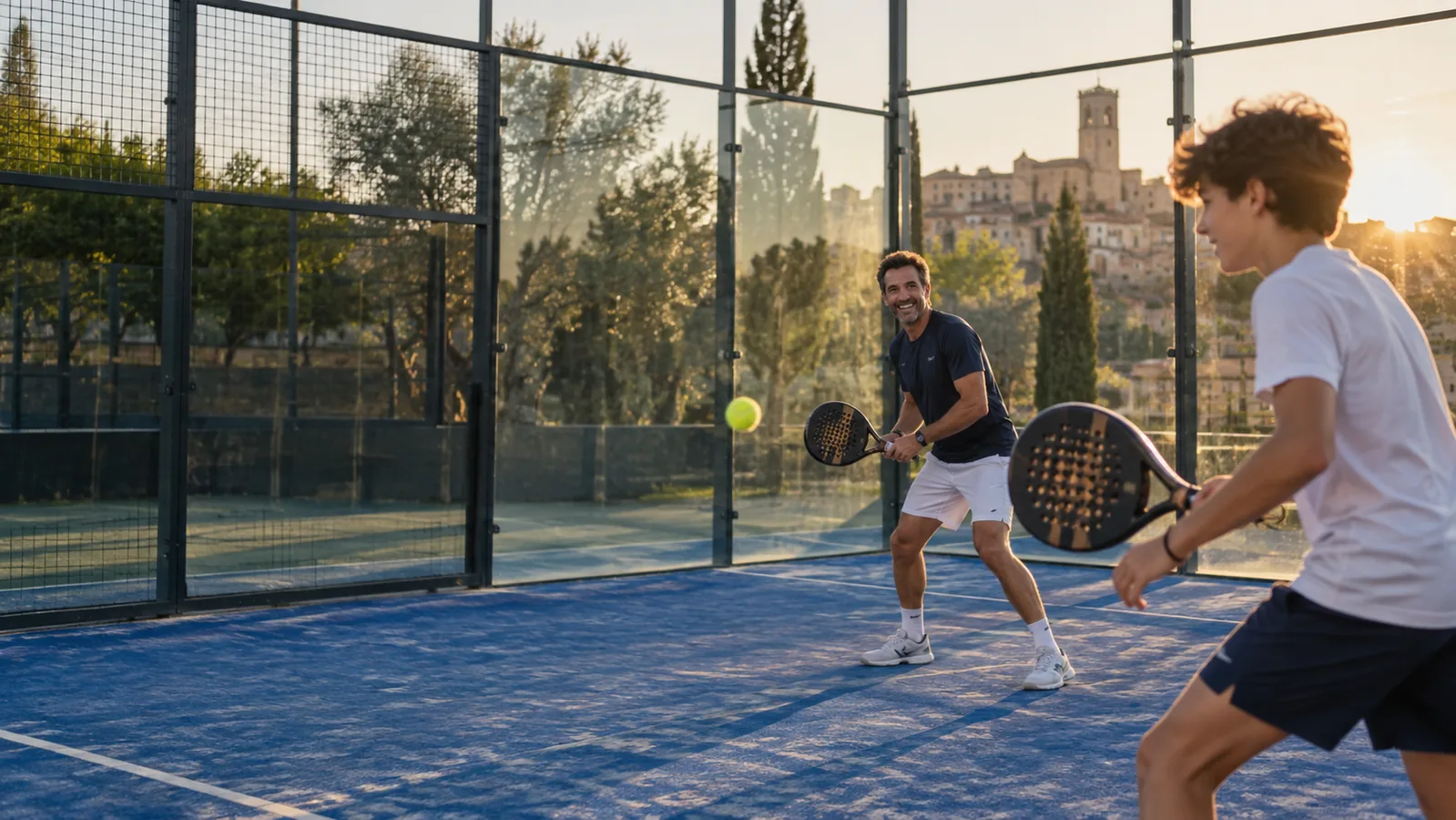 Imagen ilustrativa de jugadores en una pista de pádel