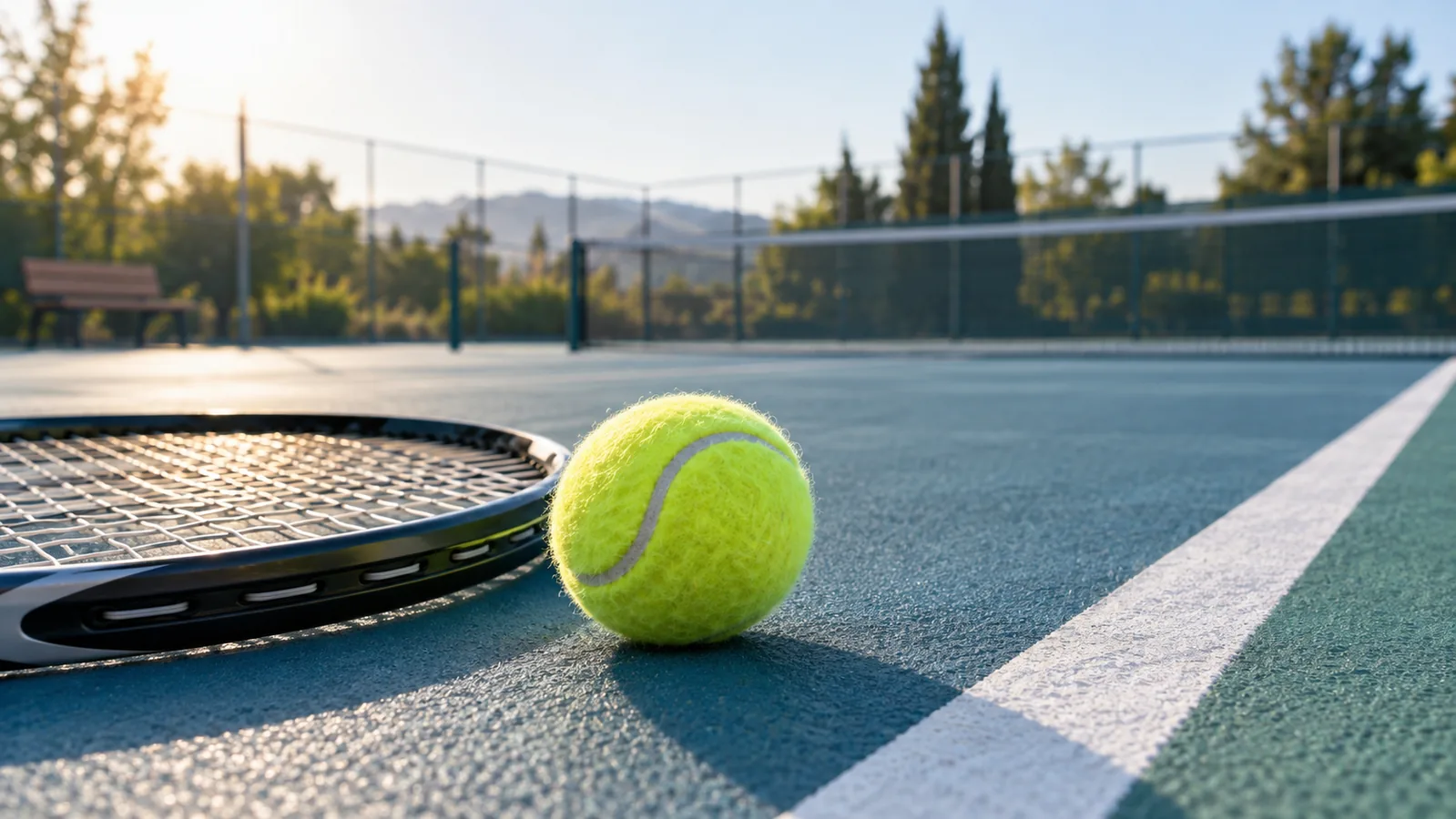 Imagen ilustrativa de una pelota de tenis sobre una pista
